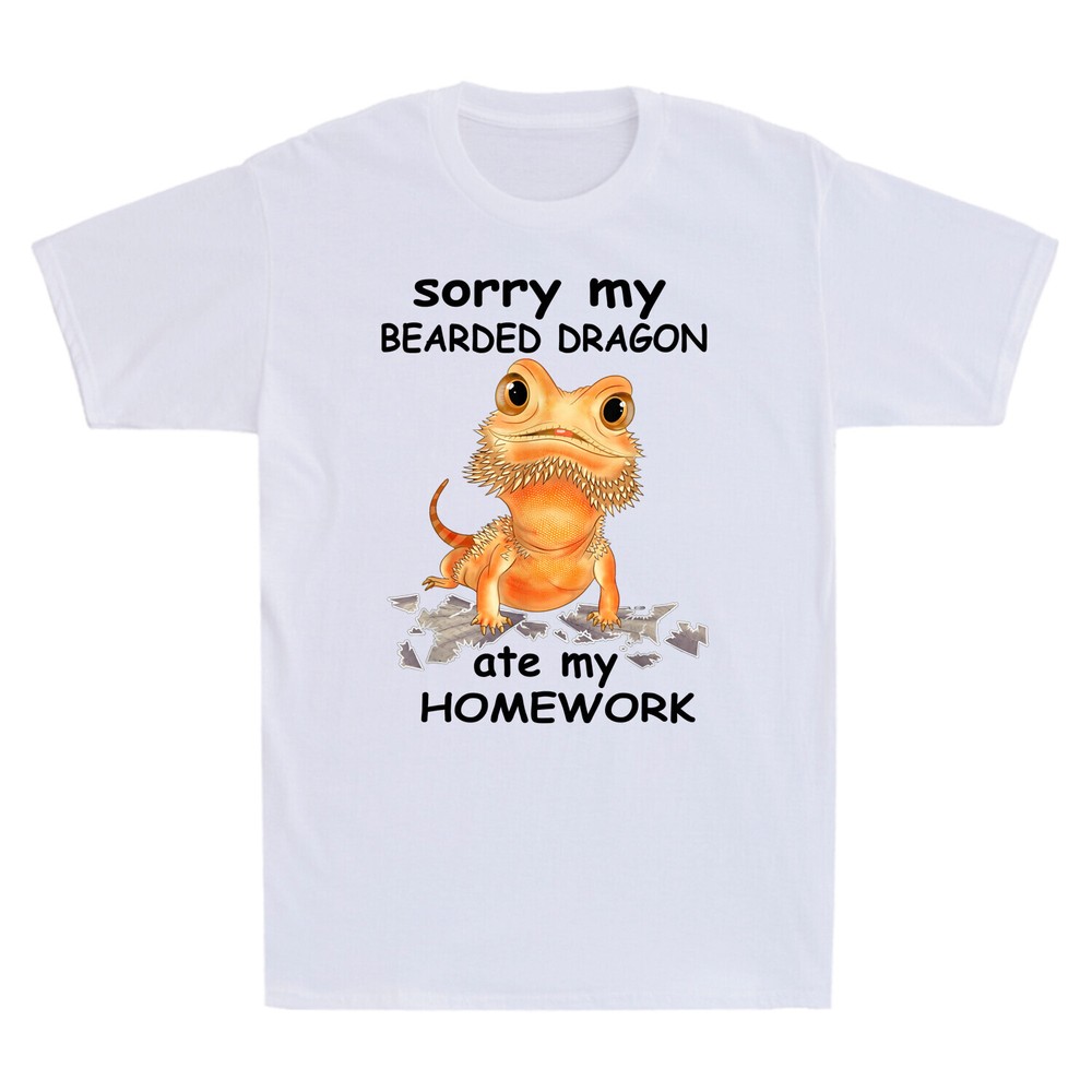 Sorry My Bearded Dragon Cute Ate My Homework Funny Lizard Lover Men’s T Shirt
