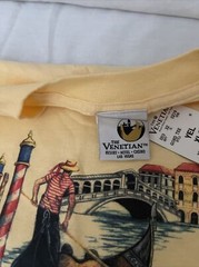 Vintage Venetian Shirt Mens XL Yellow Las Vegas Resort Hotel Casino USA Casual