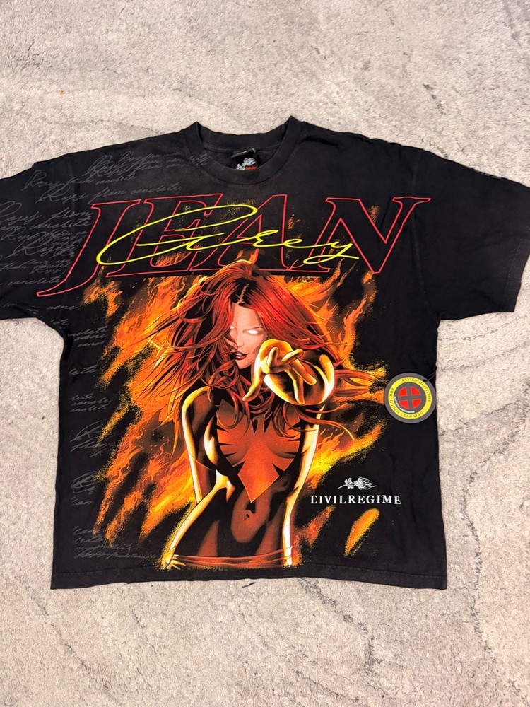 Civil Regime Jean Grey X-Men Graphic Print T-Shirt Black 2XL Men’s Cotton