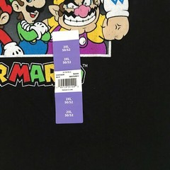 Super Mario W/ Luigi Wario Waluigi Mens Stretch Black ShortSleeve T-Shirt Sz 2XL