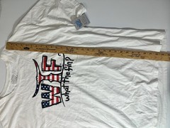 NWT What The Fin Shirt Mens XXL White American Flag Whale Patriotic Fishing Tee
