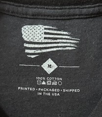 Grunt Style Patriotic USA Flag Black Cotton T- Shirt Men’s (Unisex) Size M