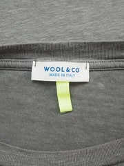 Wool & Co Men’s Khaki Green Linen Solid Tee Shirt Size L Made in Italy