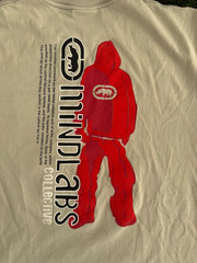 Rare Vintage 90s Ecko Unltd MindLabs Graphic Cream T Shirt Mens Size Large
