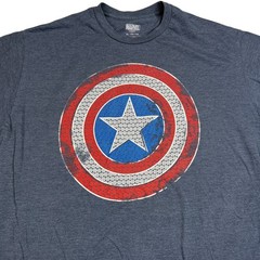 Marvel MCU Captain America Shield Retro Tee T-Shirt Short Sleeve Blue Adult XL