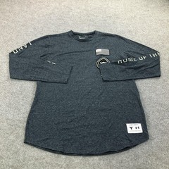 Under Armour Shirt Mens Large Gray Freedom USA Flag Long Sleeve Tagless Tee