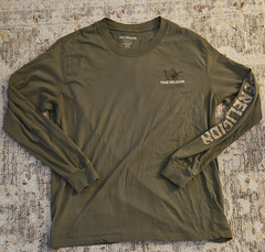 True Religion Men’s Green Long Sleeve Crew Neck Cotton Logo Graphic Tee L