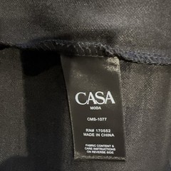 NWT Casa Moda Couture~LARGE~Men’s SS Knit Tee Black Textured X Line Pattern