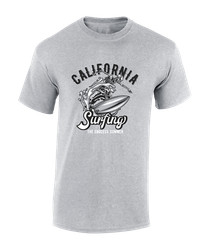 CALIFORNIA SURFING MENS T SHIRT SURFER SURFBOARD SUMMER HOLIDAY CLOTHING TOP