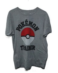 WeLoveFine Pokemon Trainer T-Shirt Gray Size L Poke Ball Logo T0434