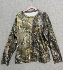 Reel Legends Shirt Mens XL Green Camo Short Sleeve Performance Outdoor Fishing