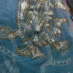 Rare Vtg 2008 Christian Audigier Blue Heavenly Foil Shirt XL City of Angels