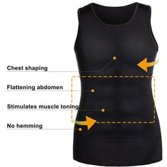 Men’s Body Shaper Toning T-Shirt Ultra Durable Tank Compression Underwear Tops