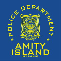 NEW Amity Police Island New England Shark JAWS Movie Funny Cotton T-Shirt S-5XL