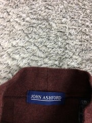John Ashfort Mock Neck Shirt Mens Size Large Dark Red / Brown Stretch