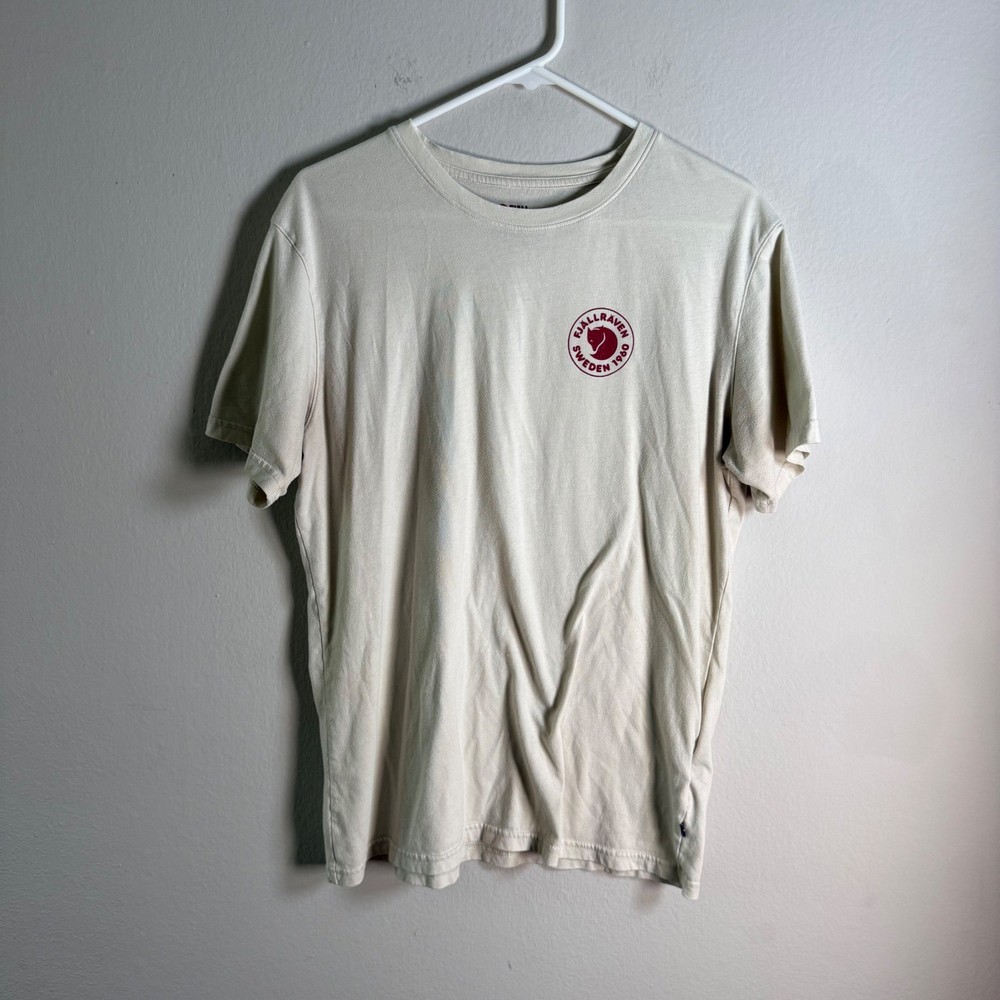 Fjallraven Mens 1960 Logo Graphic T-Shirt Cream Beige Short Sleeve Size L