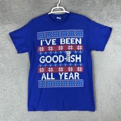 Delta Pro Weight Shirt Mens Medium Blue I’ve Been Good-ish All Year Ugly Xmas
