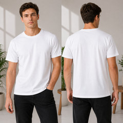 Bellvare Mens Plain Cotton Short Sleeve Tee Casual T Shirt 3 5 Pack Crew Neck