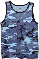 Mens Sky Blue Camouflage Tank Top – Camo Sleeveless Tanktop T-Shirt Rothco 67705