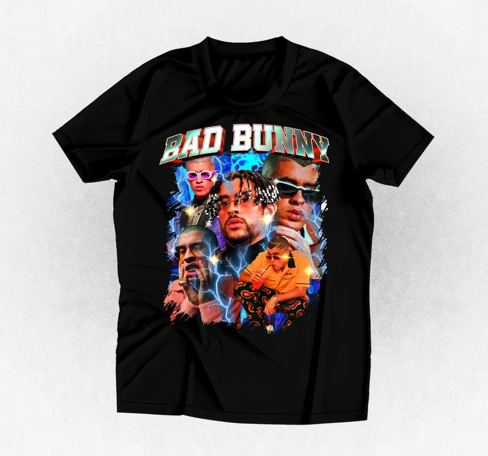 Rapper Bad Bunny graphic t-shirt black or any color and size you choose