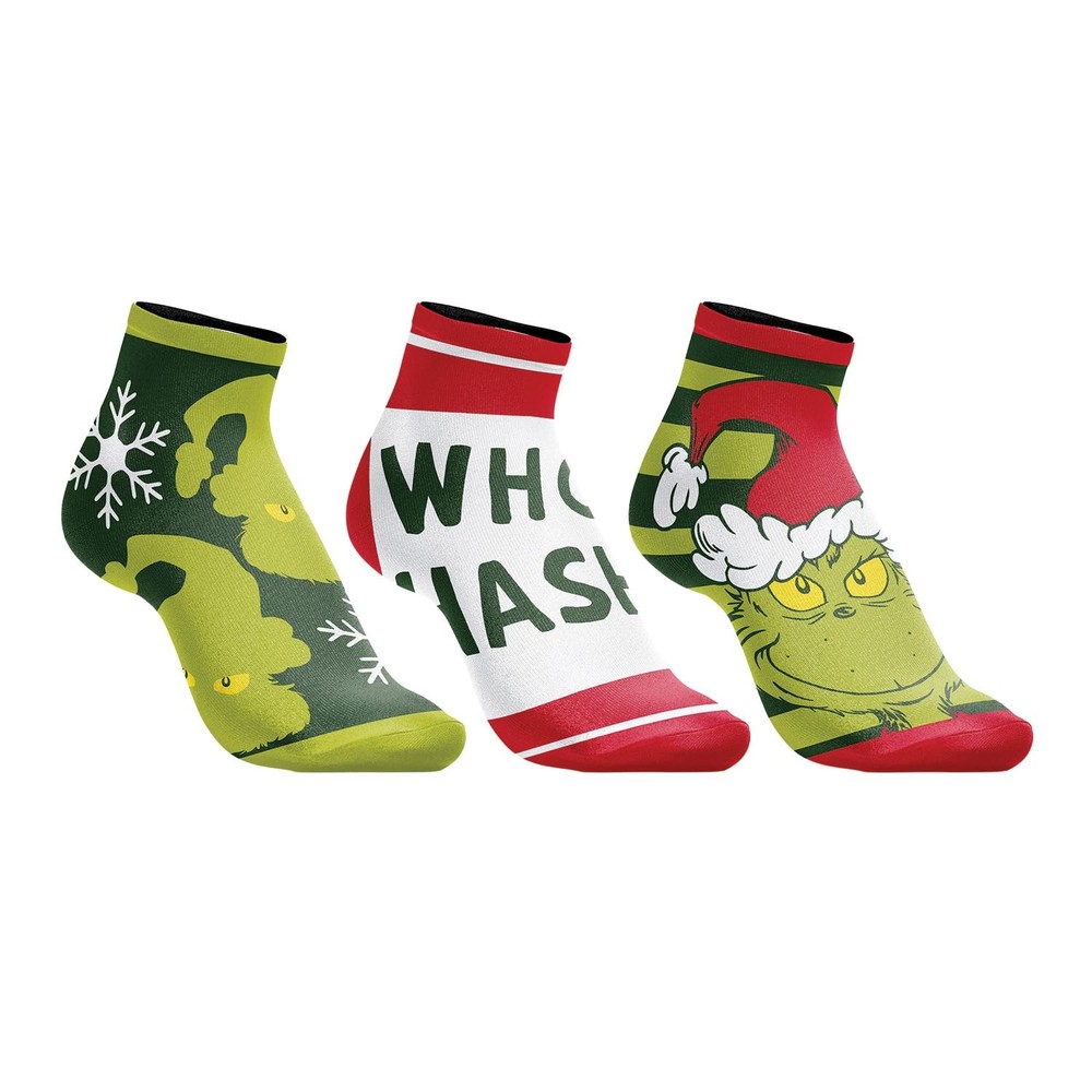 Grinch Chenille Adult Ankle Socks (Pack of 3)