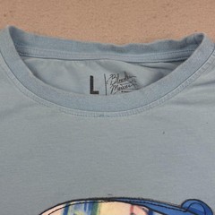 Bleecker & Mercer Shirt Mens Large Blue Red Graphic Boxer Chenille Patch Tee