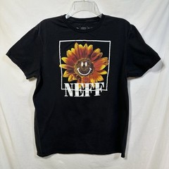 Neff Smiley Face Sunflower T-Shirt Large Graphic Tee Skater Surfwear Retro Skate
