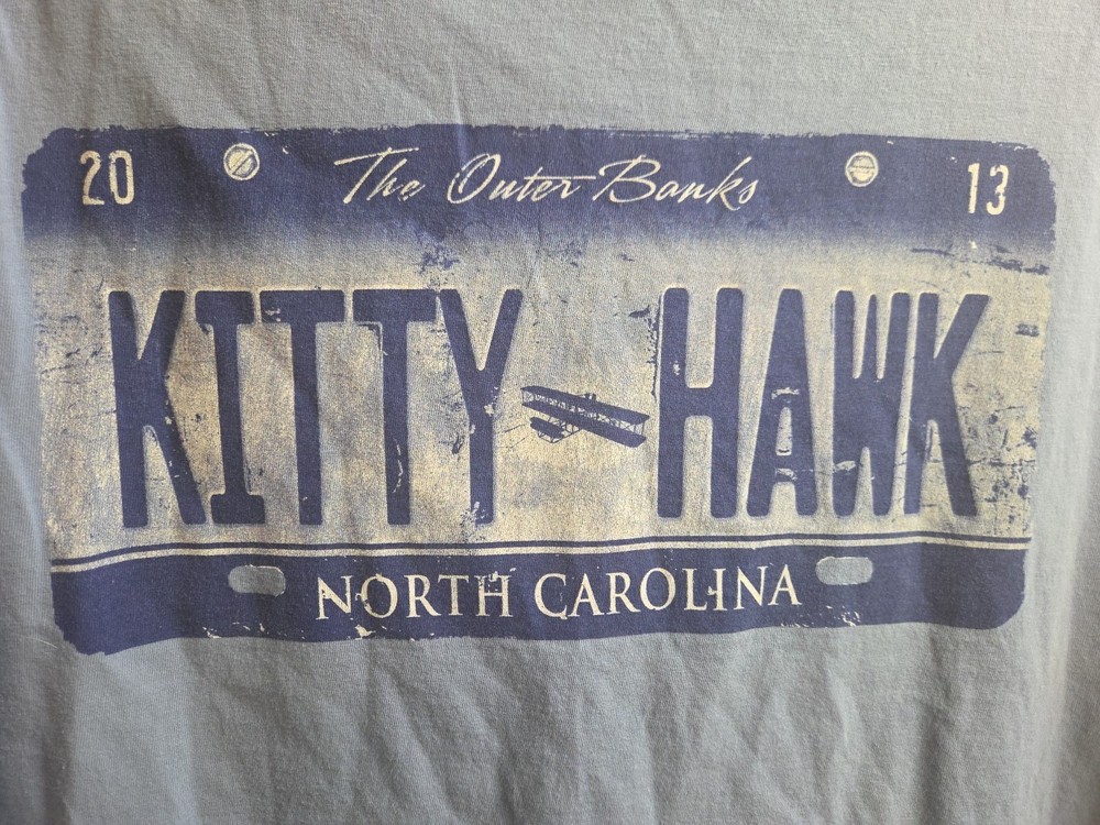 Men’s Large Blue Kitty Hawk North Carolina TShirt – Live Oak Brand – Outer Banks
