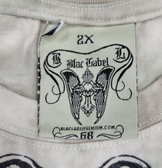 Vtg Y2k BLAC LABEL Affliction Shirt Beige Embroidered THICK AS THIEVES Men’s 2X
