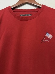 Greg Norman T-Shirt XL Red American Flag Shark Logo 100% Cotton Golf Casual