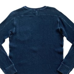 Double RL RRL Ralph Lauren Waffle Knit Long Sleeve Shirt Tee Size Med Dark Gray