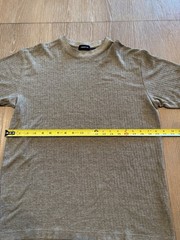 Claiborne Men’s Ribbed Moss Gray T-Shirt Medium