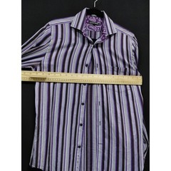 Express Design Studio Modern Fit Striped Shirt Purple Size S