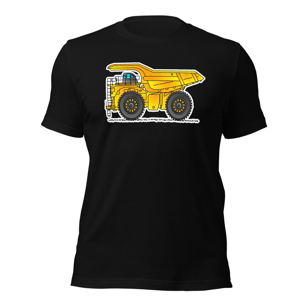Dump Truck T-Shirt, Adult Clothing, Yellow Construction Vehicle, Comfy