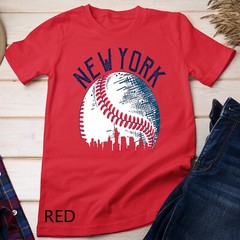Vintage Downtown New York City Skyline Baseball Lover Gift Unisex T-shirt