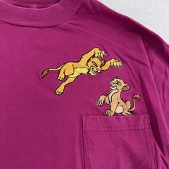 Vintage Disney Lion King Shirt Mens Large Simba Nala Pocket Long Sleeve 90s