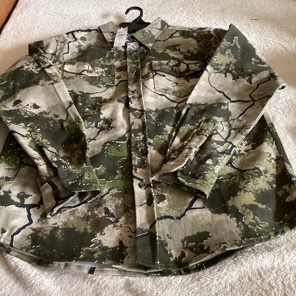 Red Head button up timbre Camouflage Long Sleeve Canvas Cotton NWT Size Medium