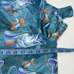 Reel Legends Shirt Mens Medium Aqua Reel Tec Performance Snook Fishing AOP