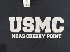 UNITED STATES MARINE CORPS – “USMC MCAS CHERRY POINT” – Black T-Shirt -Sz LARGE