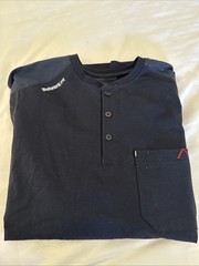 Bulwark Shirt Mens XL Black FR Flame Resistant IQ Henley Long Sleeve Pyro Safe