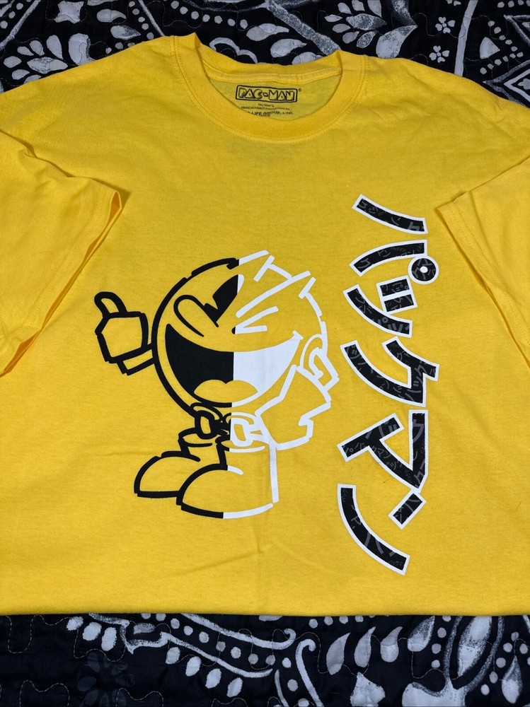 Pac Man By C-Life Group Men’s Yellow Graphic T-Shirt Size X-Large
