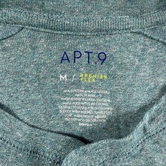 Apt 9 Premier Flex Henley Shirt Mens Medium Blue Heather Long Sleeve Stretch New
