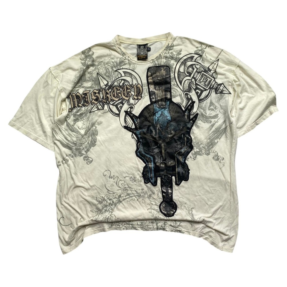 Miskeen Originals Affliction type Shirt White Print Y2K Men’s 4XL