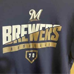Augusta Sportswear Milwaukee Brewers Mens Navy Blue Performance T-Shirt Size M