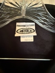 Street Culture Y2K Satin Zip Front Shirt Medium