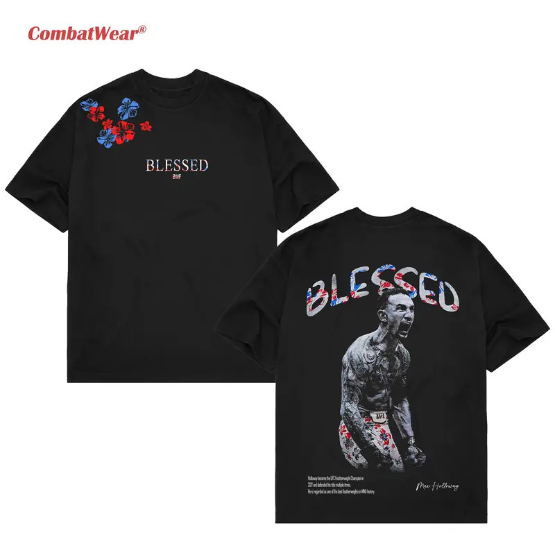 CombatWear Max Holloway Blessed V2 UFC MMA Graphic T-Shirt Sports Streetwear Gif