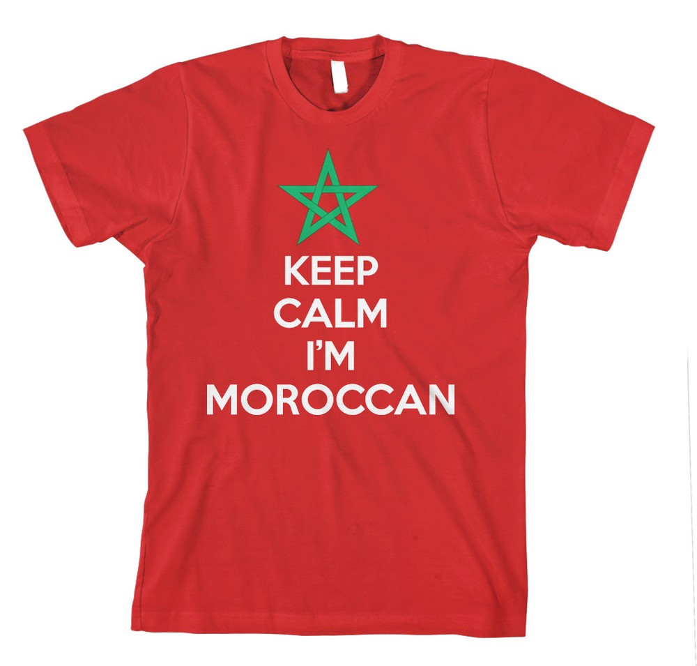 KEEP CALM I AM MOROCCAN MOROCCO FLAG Unisex Adult T-Shirt Tee Top