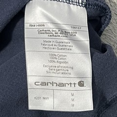Carhartt T Shirt Mens M Blue Loose Fit Spellout Logo Long Sleeve Tee