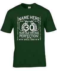 30th Birthday T-Shirt Personalise with Name Age Year Ideal Birthday Gift T-Shirt