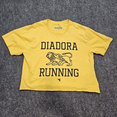 Diadora Running Cropped T-shirt Adult X-large Gold Yellow Griffing Logo